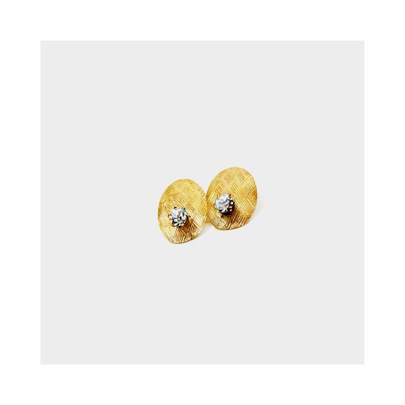 Domed Texture Stud Earrings 21mm - Nickel Coin size- Real 14K- 1/20 Gold Filled - Picture 1 of 4